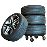 vidaXL Podstawki pod donicę, z kółkami, 2 szt., 40 cm, czarne, 275 kg