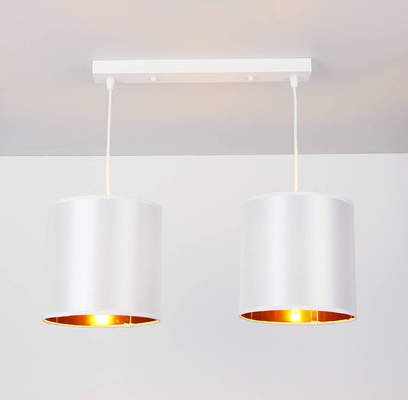 Lampa wisząca z abażurami Atlanta biała podwójna na listwie nowoczesna