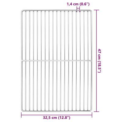 Ruszt grillowy Srebrny 47 x 32,5 cm Stal nierdzewna