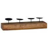 Świecznik Naturalny 50 x 15 x 10 cm Lite drewno tekowe