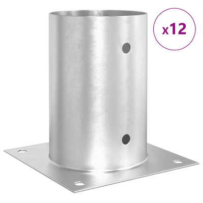 Okrągły kotwicy gruntowej 12 pcs srebrny 15 x 15 x 15 cm Metal