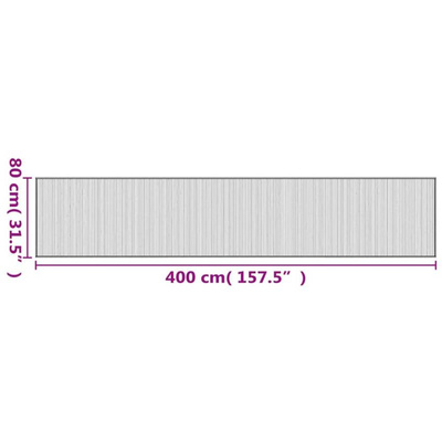 vidaXL Dywan prostokątny, jasny naturalny, 80x400 cm, bambusowy