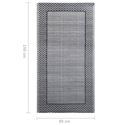 vidaXL Dywan na zewnątrz, szary, 80x150 cm, PP wariant 4
