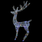 Renifery z akrylu XXL, 3 szt., 250 kolorowych LED, 180 cm