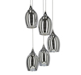 Lampa sufitowa wisząca chromowa talerz 5x60W Marina Candellux  35-60198