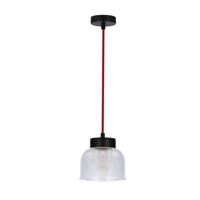 Lampa wisząca 15cm bezbarwna/czerwony kabel Liverpool Ledea 50101287