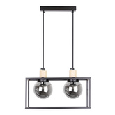 Lampa wisząca czarna metalowa dymiona 2xE27 Retro 2 32-00750