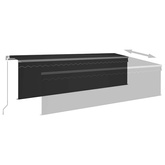 vidaXL Ręcznie zwijana markiza z zasłoną, 5x3 m, antracytowa