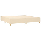 vidaXL Łóżko kontynentalne z materacem, kremowe, 200x200 cm, tkanina model standard
