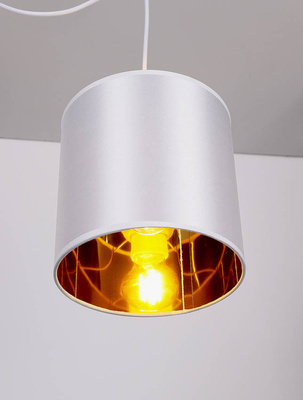 Lampa wisząca z abażurem Atlanta biała nowoczesna do salonu