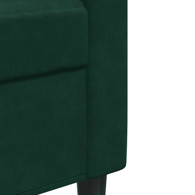 Sofa 2-osobowa, ciemnozielona, 140 cm, tapicerowana aksamitem