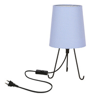 Lampka nocna Smally z abażurem niebieskim metalowa E14