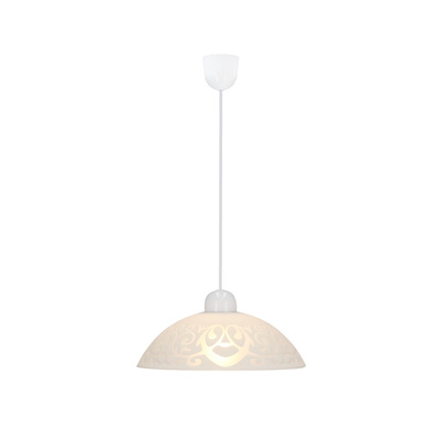 Bronte Lampa Wisząca 1X60W E27 Klosz Biały Z Wzorem