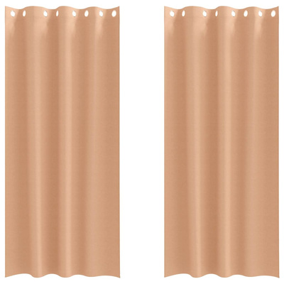 Firany blackout z kółkami 2 pcs Jasny Brąz 260 x 140 cm