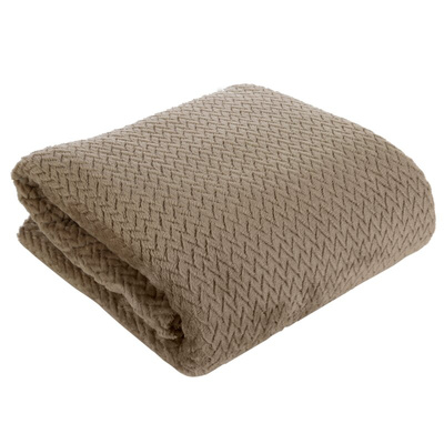 Koc ciemnobeżowy 150x200