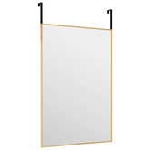 vidaXL Lustro na drzwi, złote, 40x60 cm, szkło i aluminium