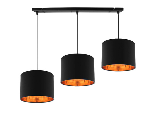 Lampa wisząca z abażurami Candida czarna potrójna do salonu nad stół