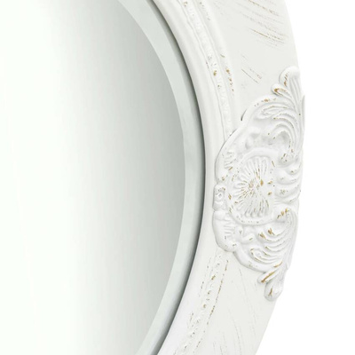 vidaXL Lustro ścienne w stylu barokowym, 50 cm, białe