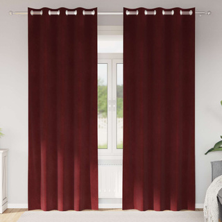 Zasłony zaciemniające 2 pcs Czerwone wino 140 x 260 cm Aksamit