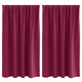 Firany blackout z kółkami 2 pcs Czerwone wino 140 x 140 cm