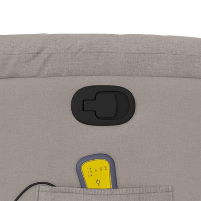 vidaXL Rozkładany fotel masujący, taupe, obity tkaniną