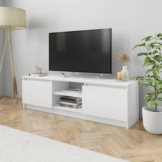 vidaXL Szafka pod TV, wysoki połysk, biała, 120x30x35,5 cm
