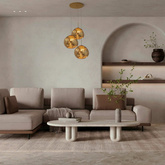 Lampa Wisząca złota Szklana 3x E27 Abruzzo Sfero