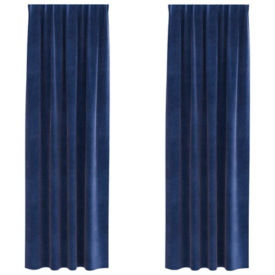 Zasłony zaciemniające 2 pcs Ciemnoniebieski 140 x 225 cm