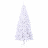 Sztuczna choinka z 300 diodami LED Biały 210 cm PVC i stal