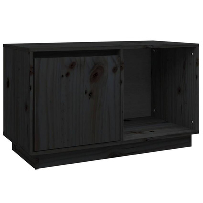 vidaXL Szafka pod TV, czarna, 74x35x44 cm, lite drewno sosnowe