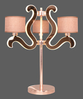 Lampka nocna Ambrosia miedziana z abażurami LED
