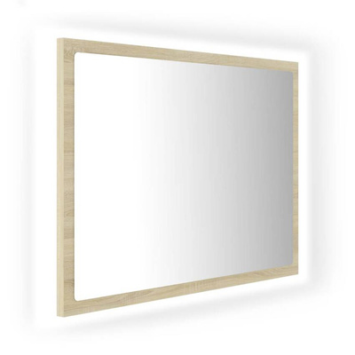 vidaXL Lustro łazienkowe LED, kolor dąb sonoma, 60x8,5x37 cm, akryl