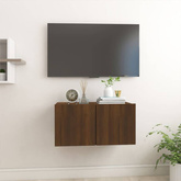 vidaXL Wisząca szafka pod TV, brązowy dąb, 60x30x30 cm