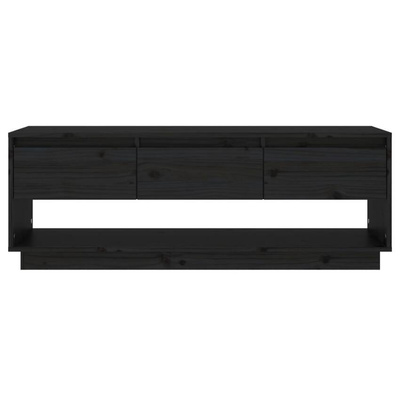 vidaXL Szafka pod TV, czarna, 110,5x34x40 cm, lite drewno sosnowe