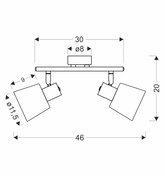 Lampa sufitowa GINKO  szara 2x40W E14 klasyczny styl uniwersalne oświetlenie do salonu sypialni kuchni przedpokoju