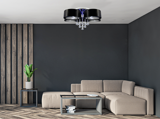 Nowoczesna lampa sufitowa led  ANTILA srebrny, czarny