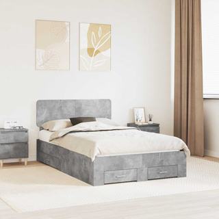Ramka łóżka Betonowy szary 120 x 200 cm Drewno inżynieryjne