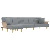 vidaXL Sofa rozkładana L, jasnoszara, 279x140x70 cm, tkanina