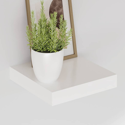 vidaXL Półki ścienne 2 szt., białe, wysoki połysk, 23x23,5x3,8 cm, MDF