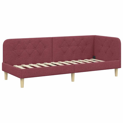 Rama łóżka narożnego Czerwone wino 80 x 200 cm tkanina