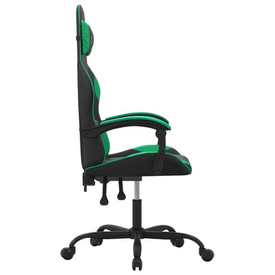 vidaXL Obrotowy fotel gamingowy, czarno-zielony, sztuczna skóra model standard