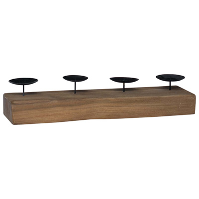 Świecznik Naturalny 50 x 15 x 10 cm Lite drewno tekowe