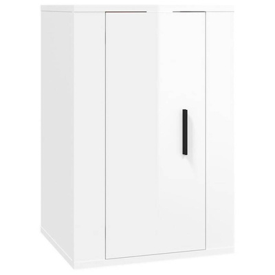 vidaXL Wiszące szafki telewizyjne, 2 szt, białe, połysk, 40x34,5x60 cm