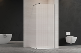 KABINA WALK-IN II INVENA TREND 120X200CM RYFLOWANA 8MM SHINY-GL.CZARNY