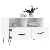 vidaXL Szafka pod TV, biała, 80x36x50 cm, materiał drewnopochodny wariant 5
