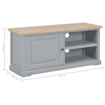 vidaXL Szafka pod TV, szara, 90x30x40 cm, drewniana