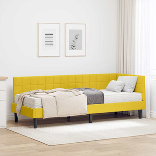 Rama Łóżka Narożnego z Materacem 2 szt. Żółty 80 x 200 cm