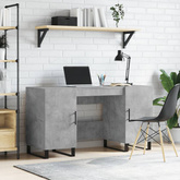 vidaXL Biurko, szarość betonu, 140x50x75 cm, materiał drewnopochodny wariant 9