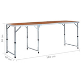 vidaXL Składany stolik turystyczny, aluminiowy, 180 x 60 cm