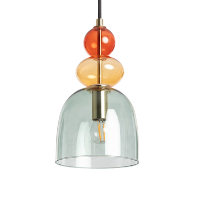 Lampa Wisząca Szklana Zielona E14 15cm L Abruzzo Koloreno